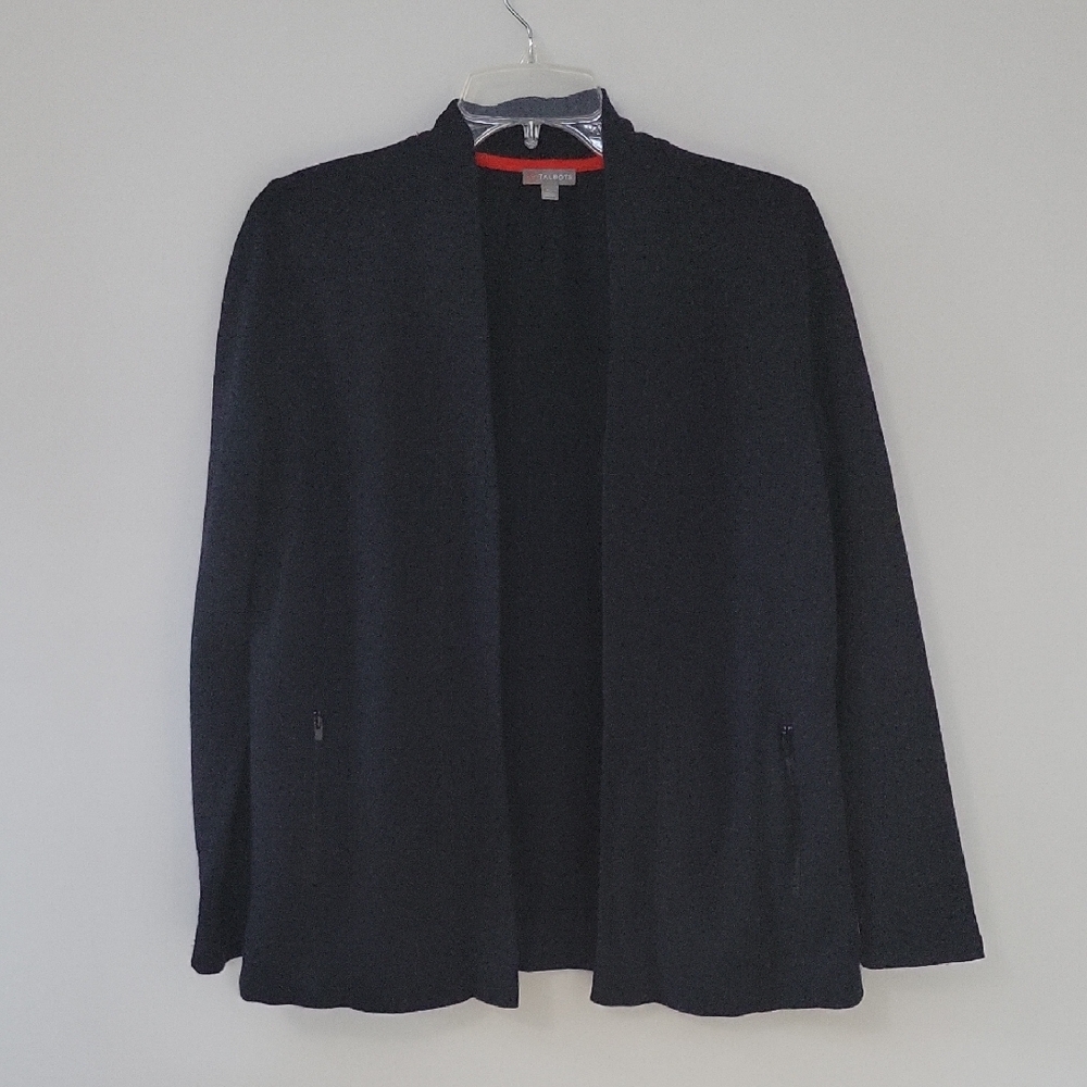 Talbots Navy Open Cardigan, Size Small Petite